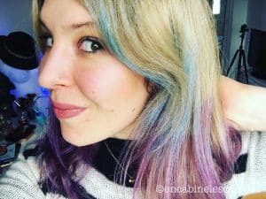 test colorist washout violet purple sur les cheveux violets