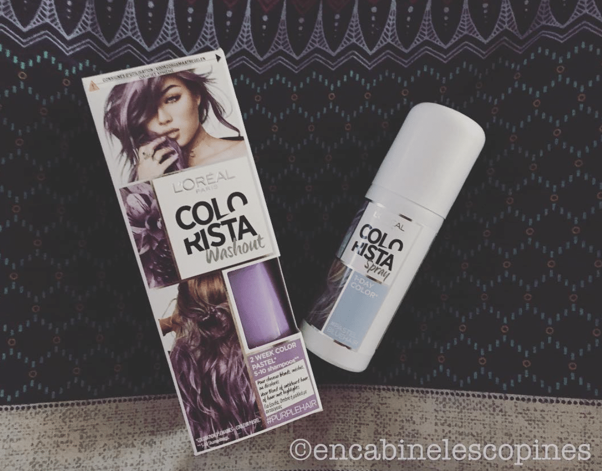 test colorist washout violet purple sur les cheveux violets bleu