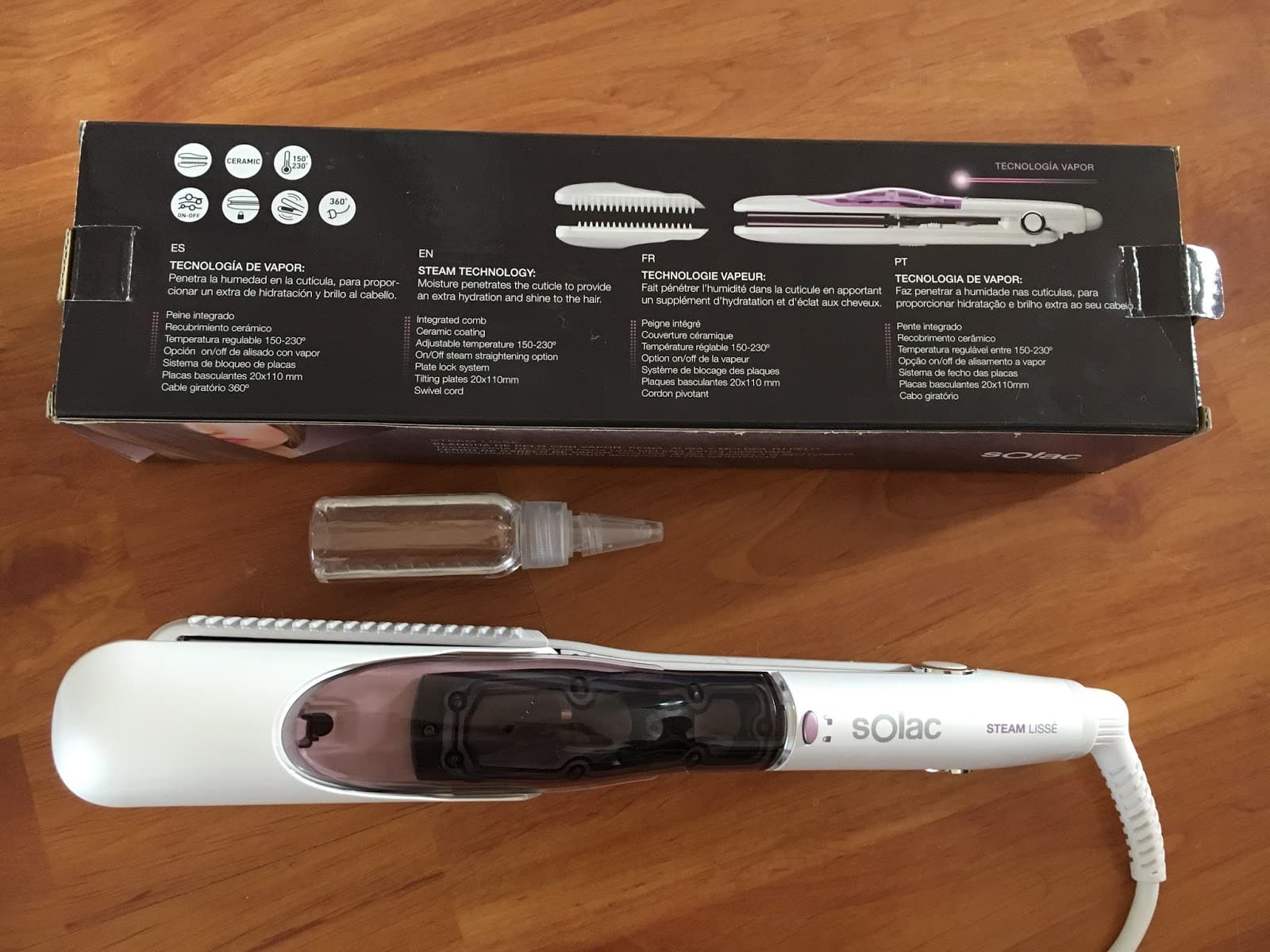 fer lissage cheveux vapeur Steam Lisse Solac fer lissage cheveux vapeur Steam Lisse Solac