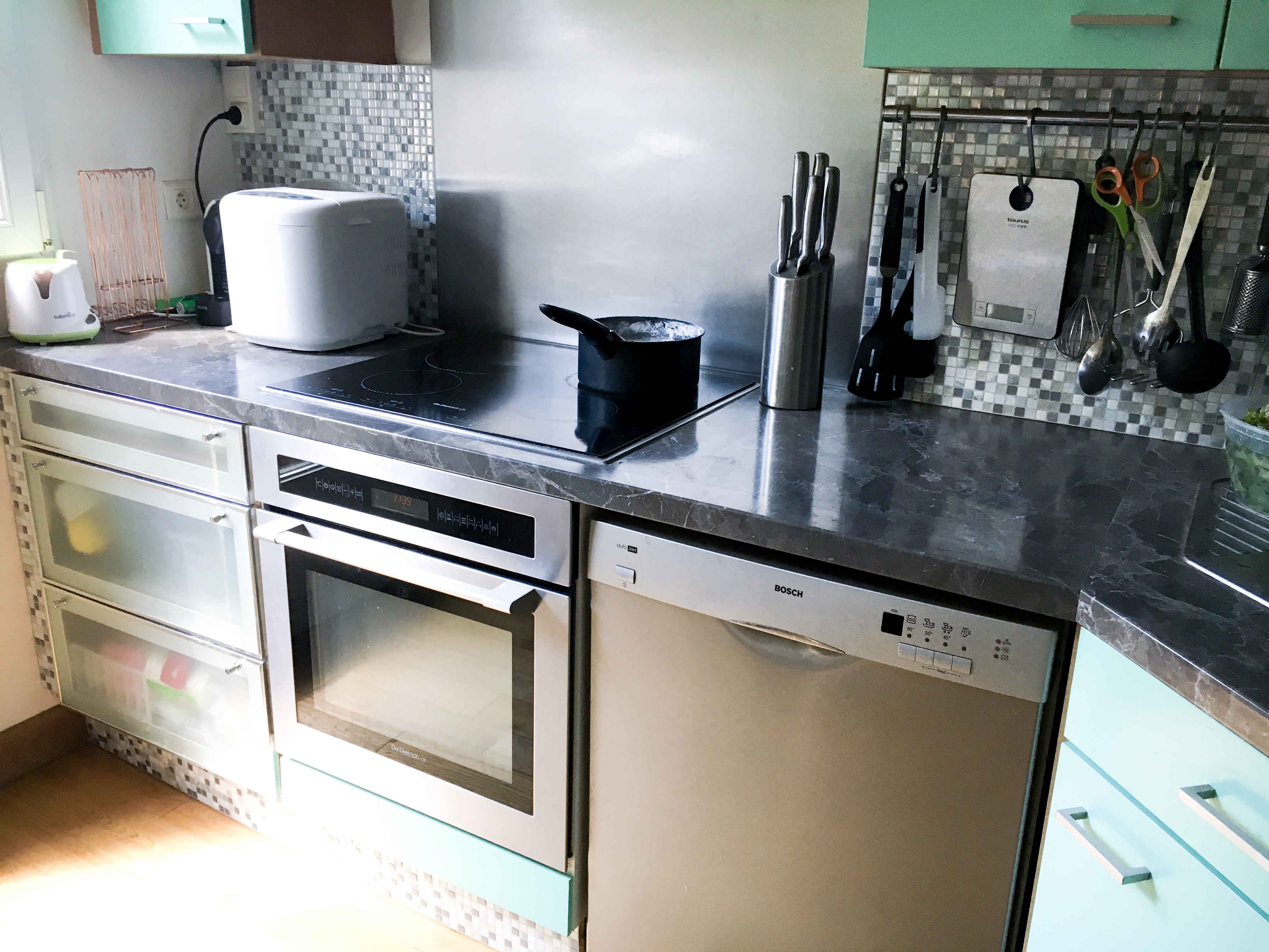 cuisine avec mosaïques autocollante murale 