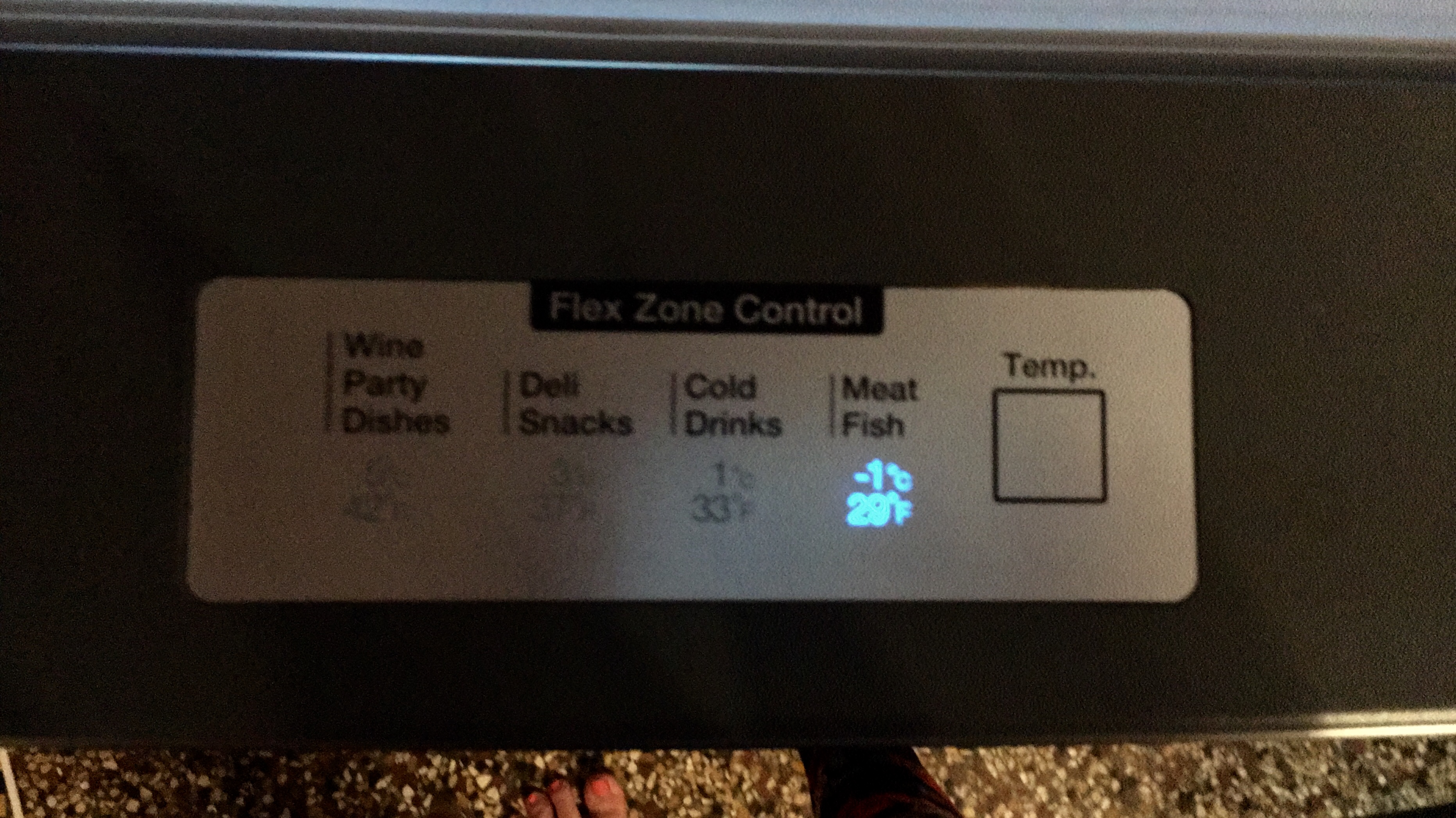 écran de contrôle du frigo américain samsung 