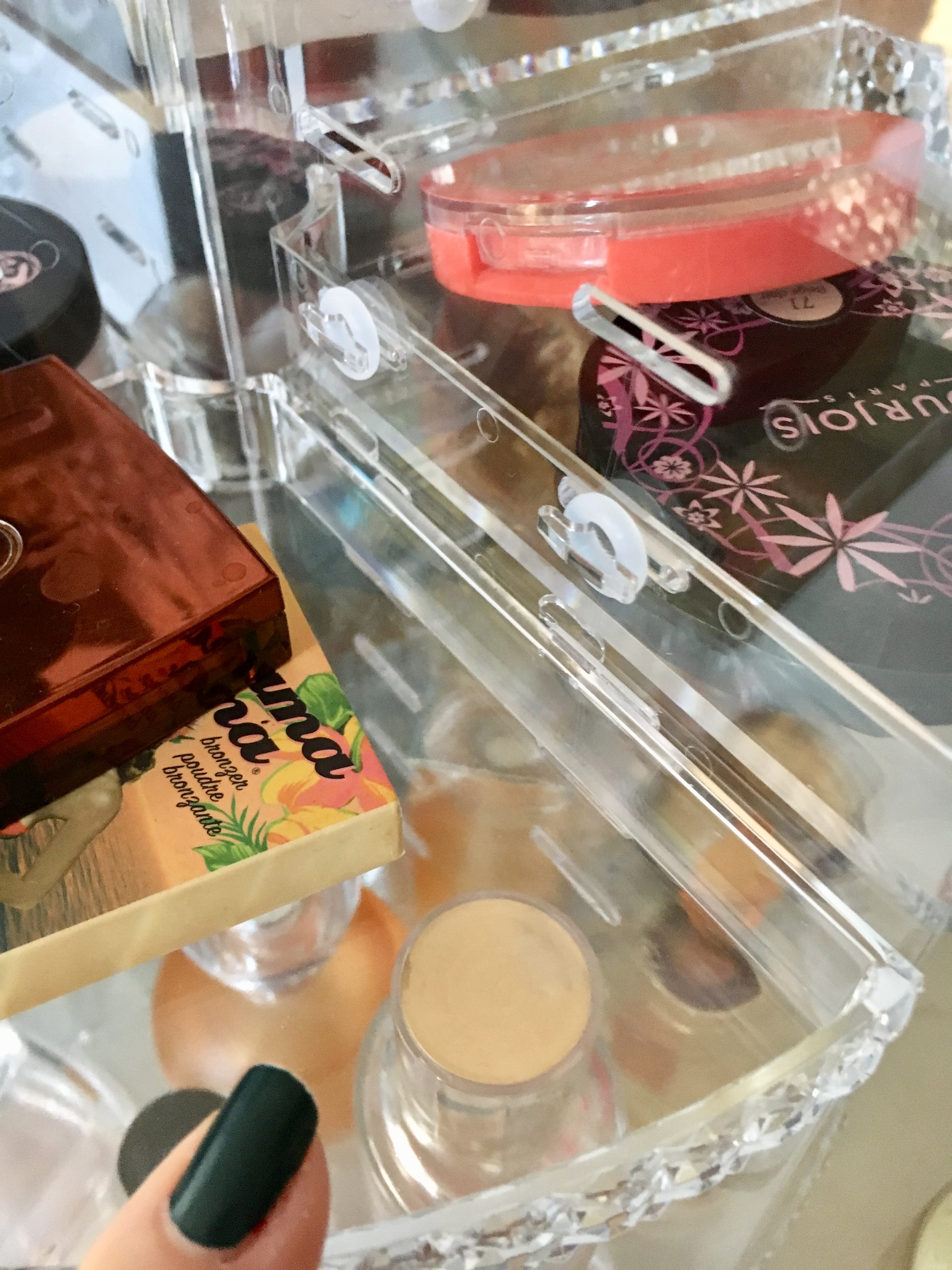 rangement maquillage transparent rotatif tour rotative