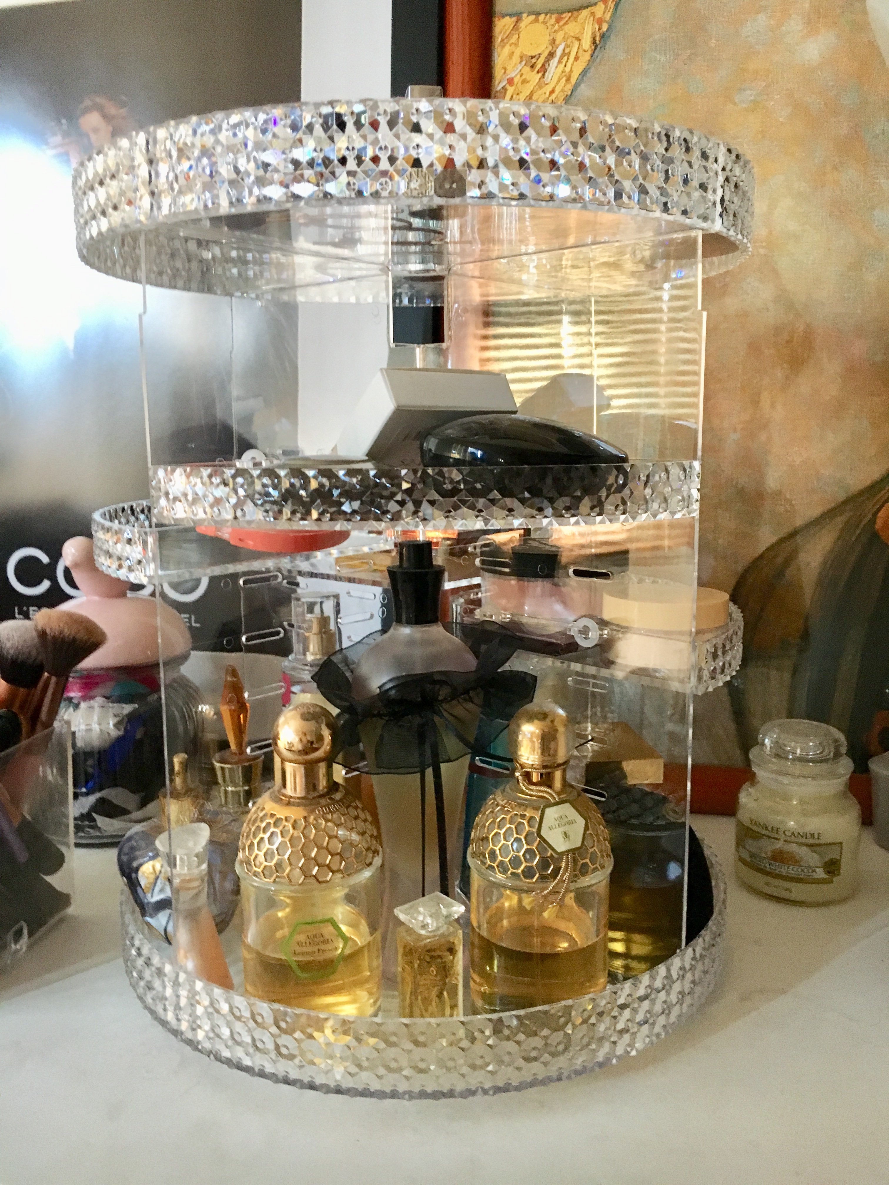 joli rangement maquillage rotatif tour rotative