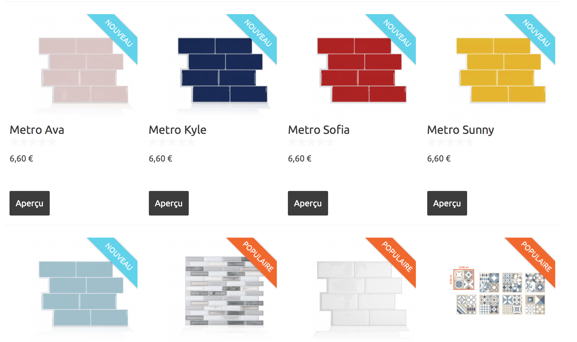 carrelage autocollant façon métro coloré