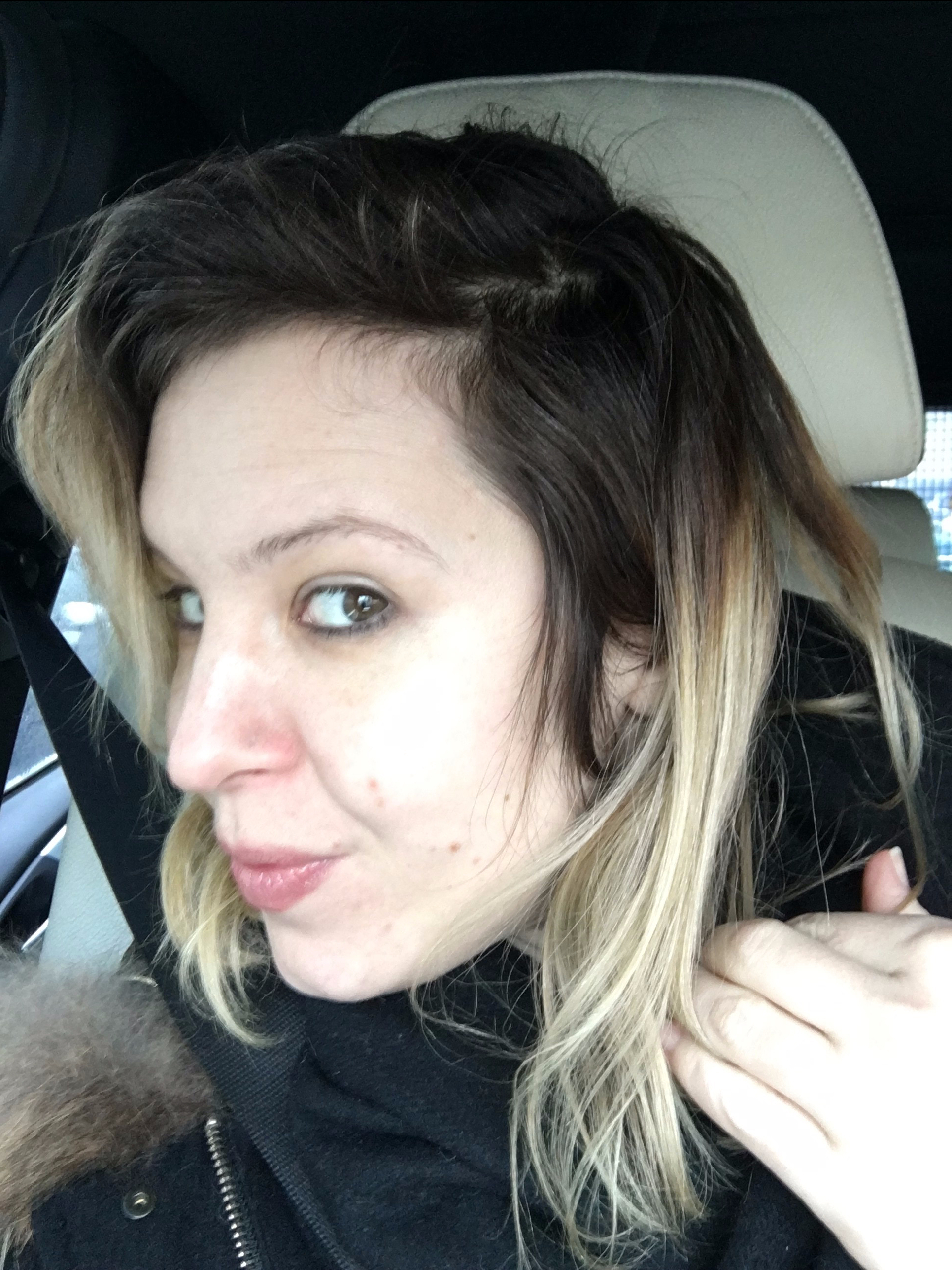 racines des mèches, ombré hair sur cheveux méchés