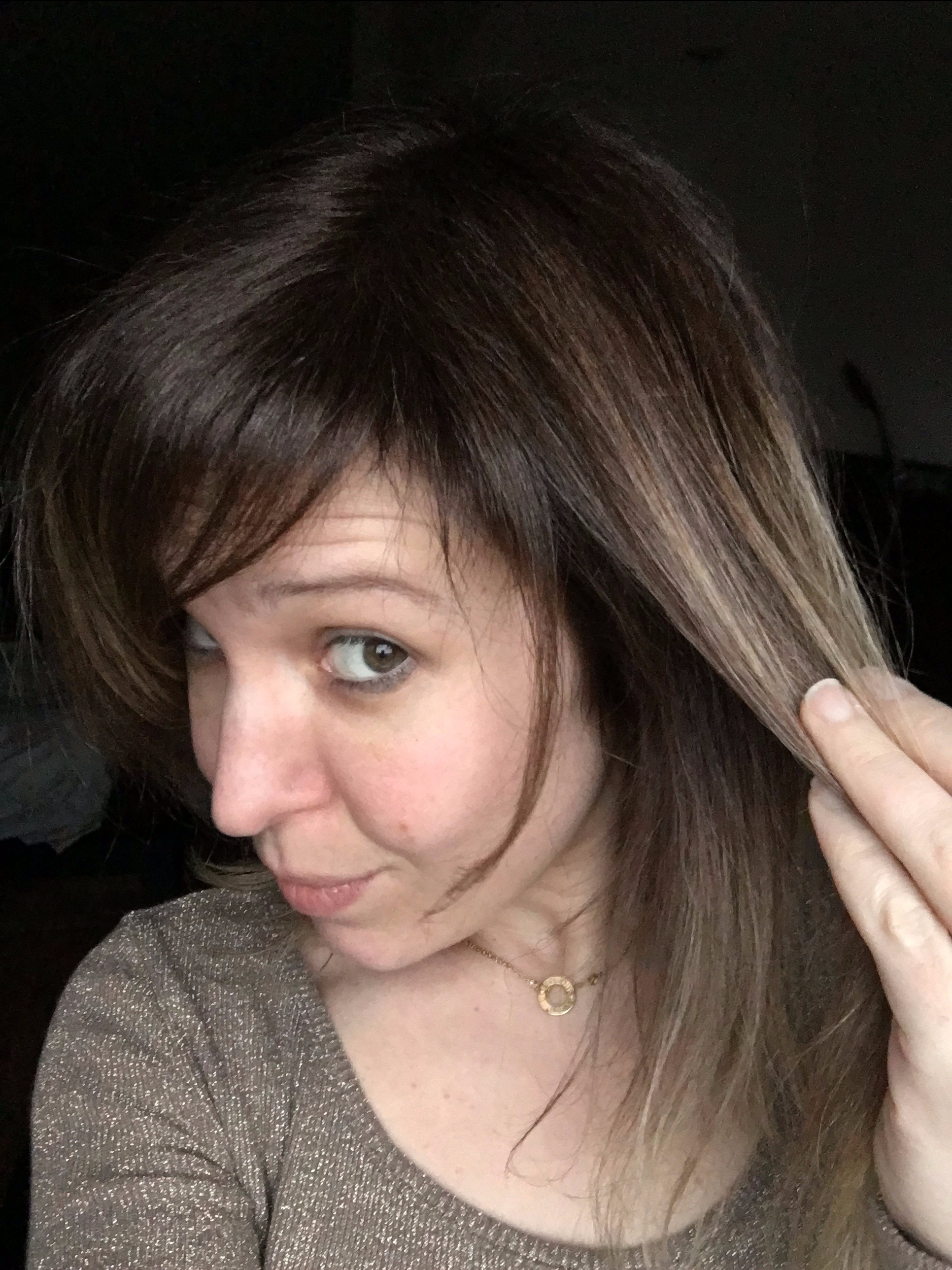 ombré hair blond foncé 6 et 6.32 Majirel sur cheveux méchés