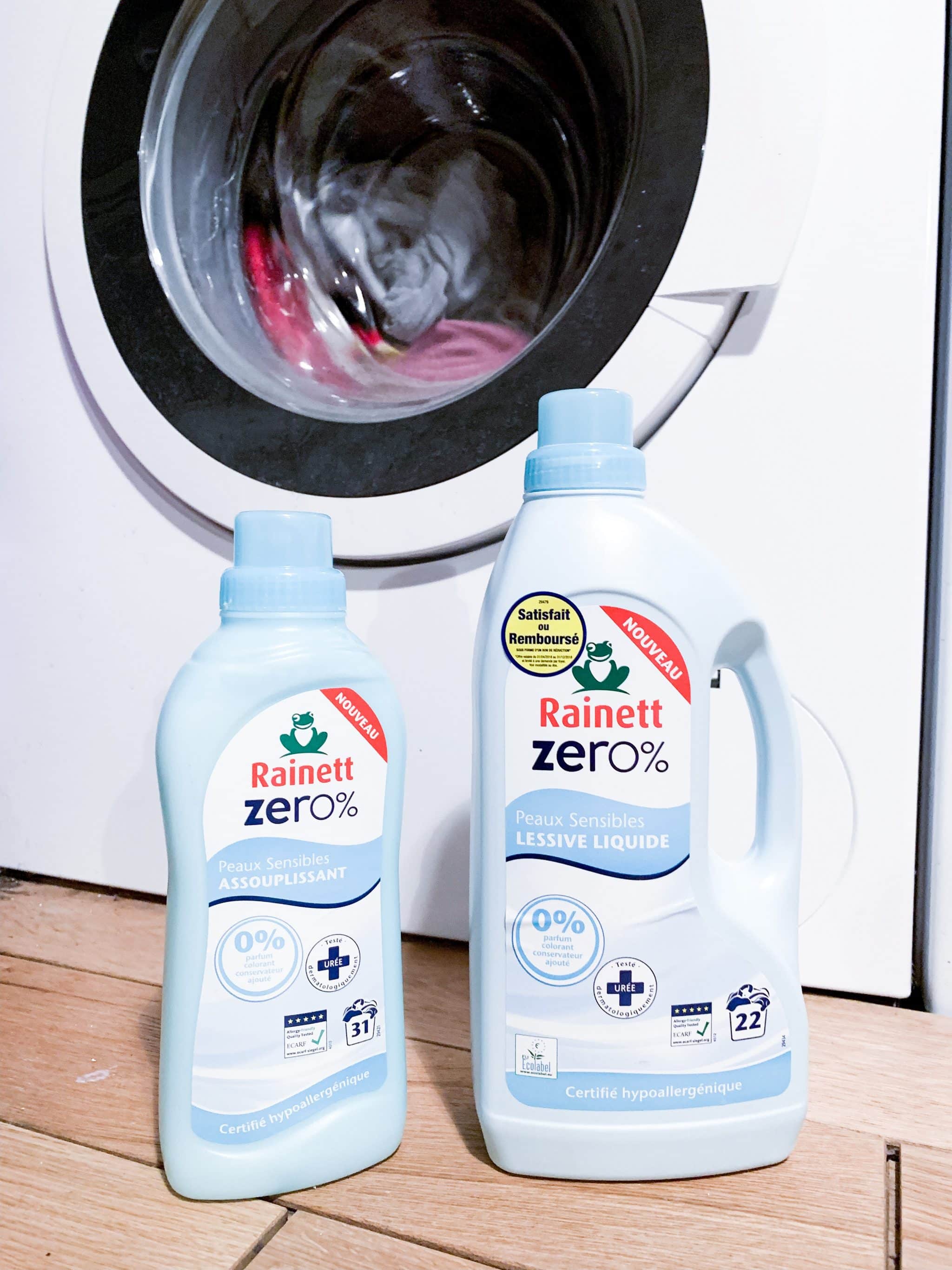 avis lessive liquide rainett zero et assouplissant zero lessive anti allergie 
