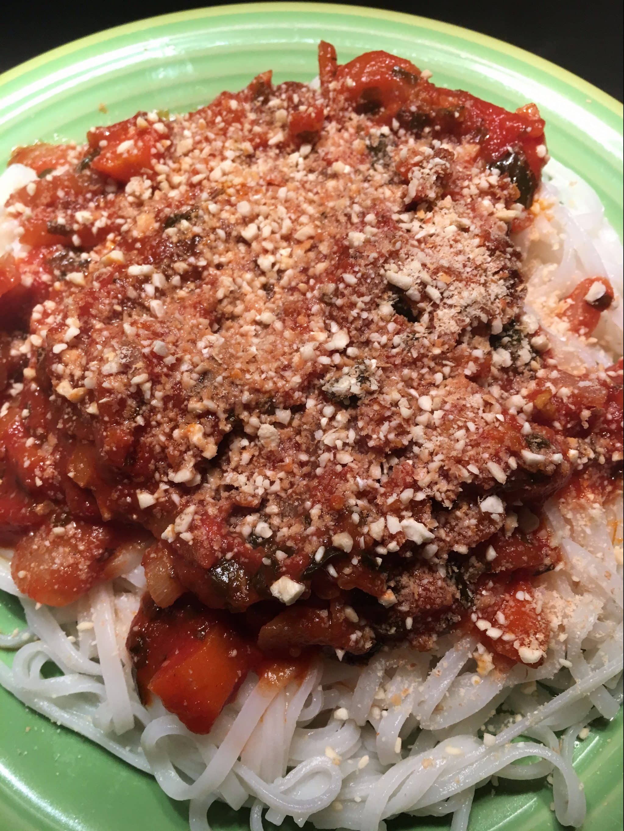 recette pâtes  bolognaise vegan boulettes aux pois chiches sans soja sans protéines de soja 