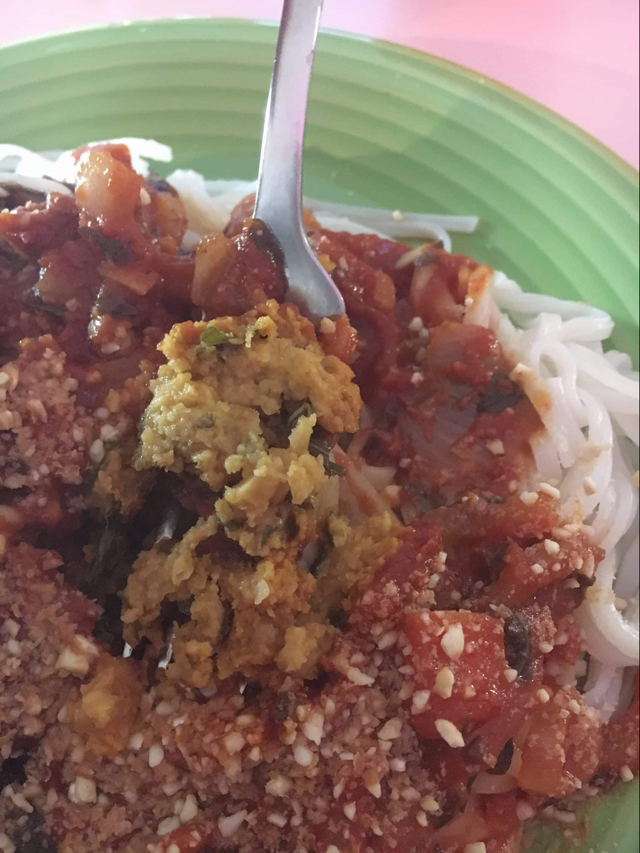 recette pâtes  bolognaise vegan boulettes aux pois chiche sans soja sans protéines de soja 