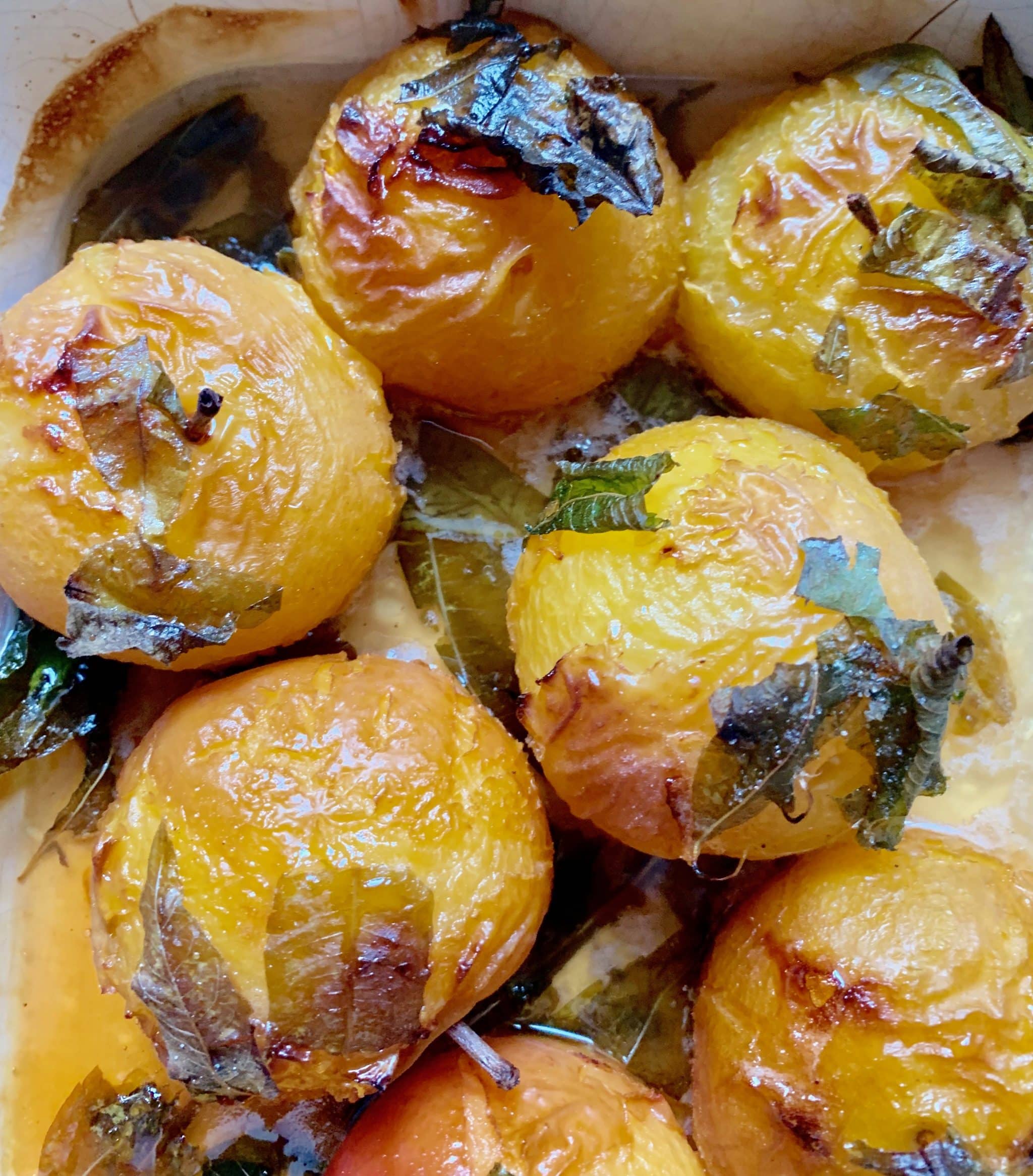 recette prunes rôties miel verveine