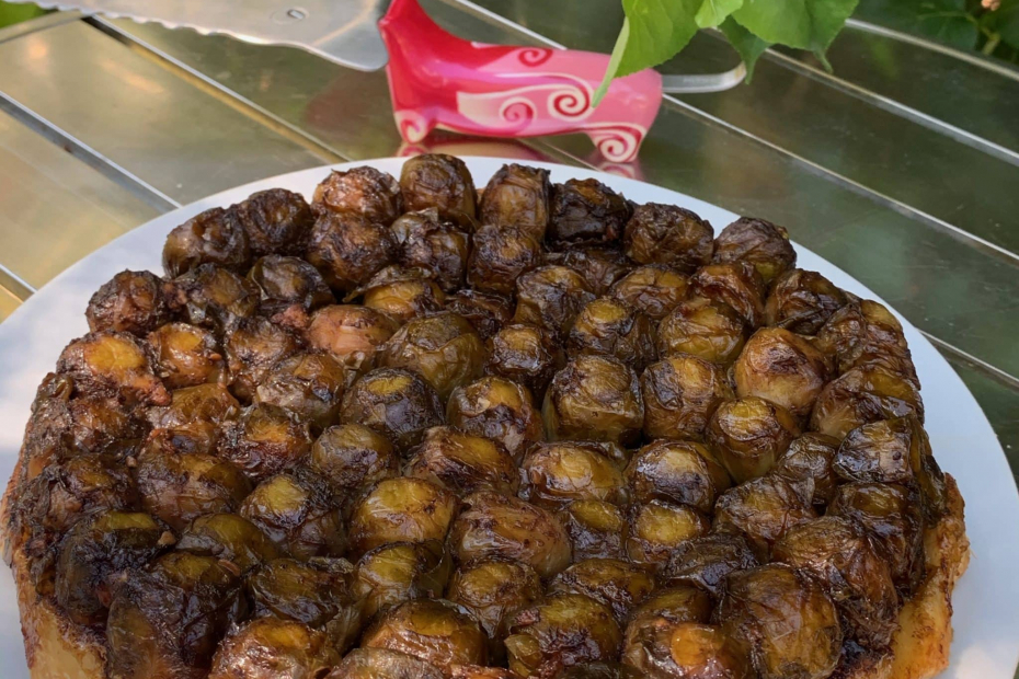 recette tarte tatin choux de bruxelles vinaigre balsamique miel