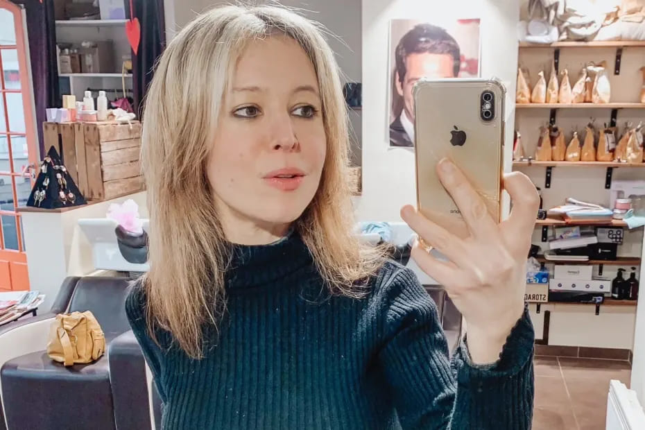 avant aprés balayage à l'argile blond