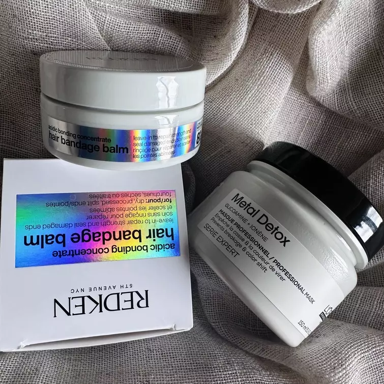 avis Hair Bandage Balm Redken et Masque Metal Detox